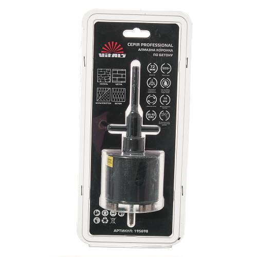 Комплект коронка алмазная по бетону Vitals Professional 72×110 мм М16 SDS-plus фото 1