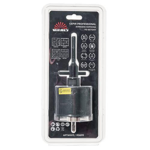 Комплект коронка алмазна по бетону Vitals Professional 82×110 мм М16 SDS-plus фото 2