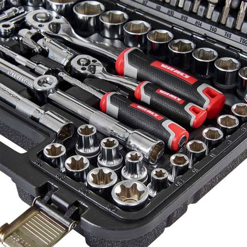 Набір головок торцевих 1/4″ та 1/2″ 111 предметів Vitals Master Impact + Superlock фото 8