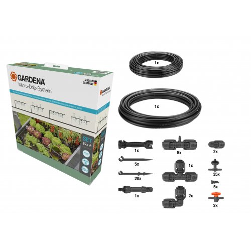 Комплект для полива Gardena Micro-Drip-System Raised Bed Set для высоких грядок на 35 растений  фото 