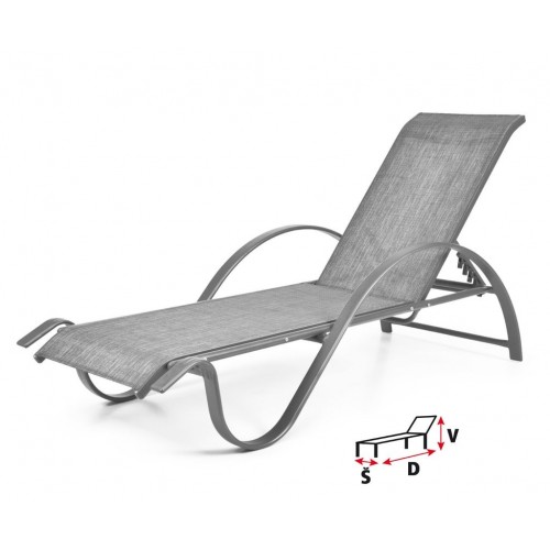 Шезлонг алюмінієвий HECHT SOFIA LOUNGER  фото 