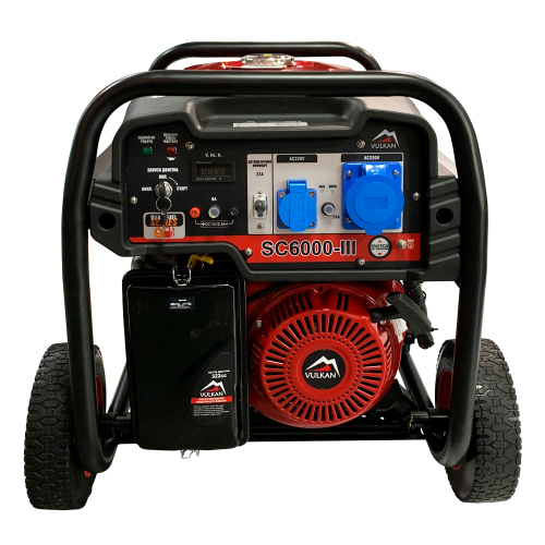 Генераторна установка SC6000-III (бензин/газ) 1ф 5,0кВт/4,2кВт, ел.старт, бак-25л, колеса фото 2