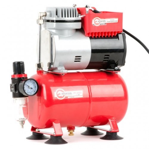 Компрессор безмасляный 3 л, 0.3 кВт, 220 В, 3.2 атм, 45 л/мин INTERTOOL PT-0001  фото 