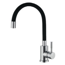 Смеситель для кухни MIXXUS SUS-011 (черный силик. излив) (SS0007)