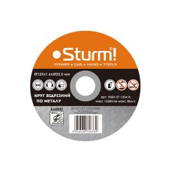 Круг отрезной по металлу Sturm 9020-07-125x16, 125x1.6x22