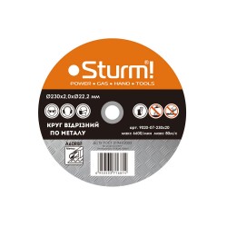 Круг отрезной по металлу Sturm 9020-07-230x20, 230x2.0x22
