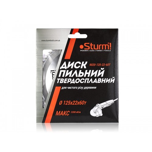 Диск пильный 125х22мм 60 зубов по дереву Sturm 9020-125-22-60T  фото 