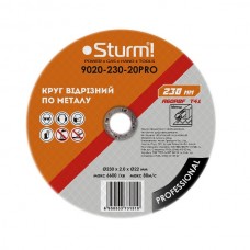 Круг отрезной по металлу (230 x 2.0 x 22.23 мм) Sturm 9020-230-20PRO