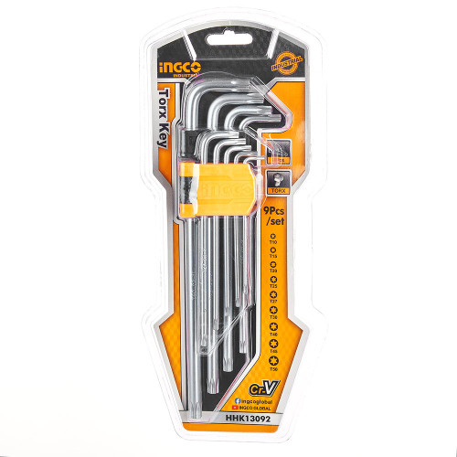 Комплект подовжених ключів Torx 9 шт. Т10-Т50 INGCO  фото 