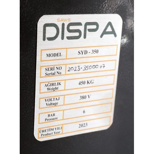 Полуавтоматическая дисковая пила с двойным пневмо-зажимом Dispa Makina S-YD 350 фото 6