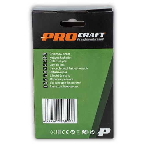 Ланцюг до бензопили Procraft, 35см, 52 зв. крок 3/8 "Lp, ширина 0,050", коло фото 2