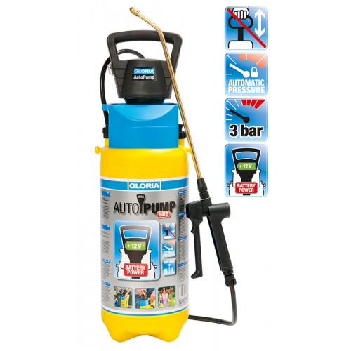 Обприскувач ручний 5л AutoPump Set потужний нагніт. насос, працює від станд. батарейок 8*1,5В пальч./АА  фото 