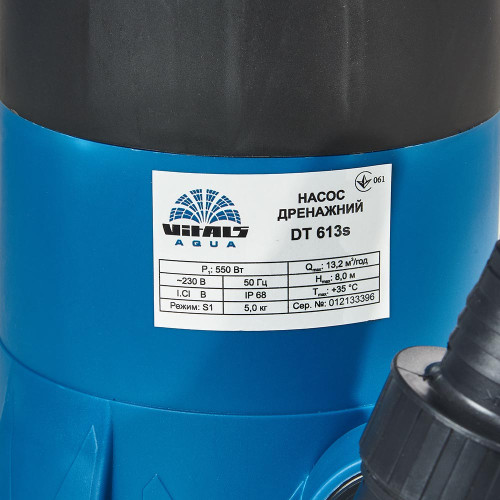 Насос заглибний дренажний для чистої води Vitals aqua DT 613s фото 4